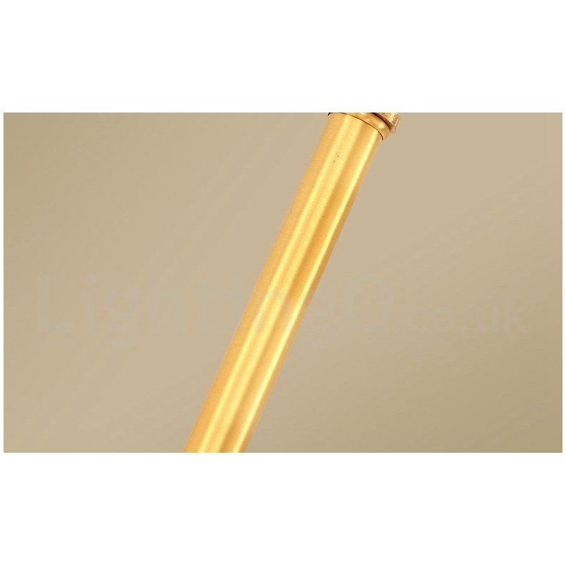 Lampada a sospensione rustica vintage in ottone con paralume in tessuto E14