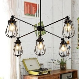 Lampadario mini moderno contemporaneo in metallo, 3 luci E26/E27