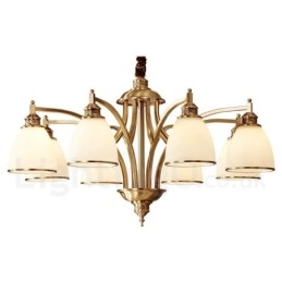 Lampadario a sospensione in ottone e vetro rustico retrò vintage