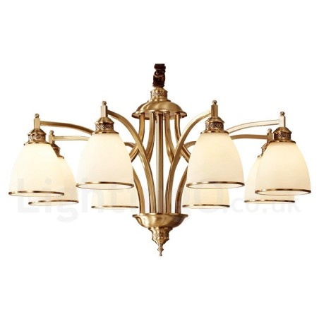 Lampadario a sospensione in ottone e vetro rustico retrò vintage