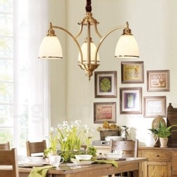 Lampadario a sospensione in ottone e vetro rustico retrò vintage