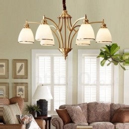 Lampadario a sospensione in ottone e vetro rustico retrò vintage