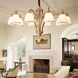 Lampadario a sospensione in ottone e vetro rustico retrò vintage