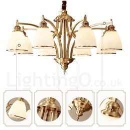 Lampadario a sospensione in ottone e vetro rustico retrò vintage