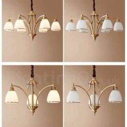 Lampadario a sospensione in ottone e vetro rustico retrò vintage