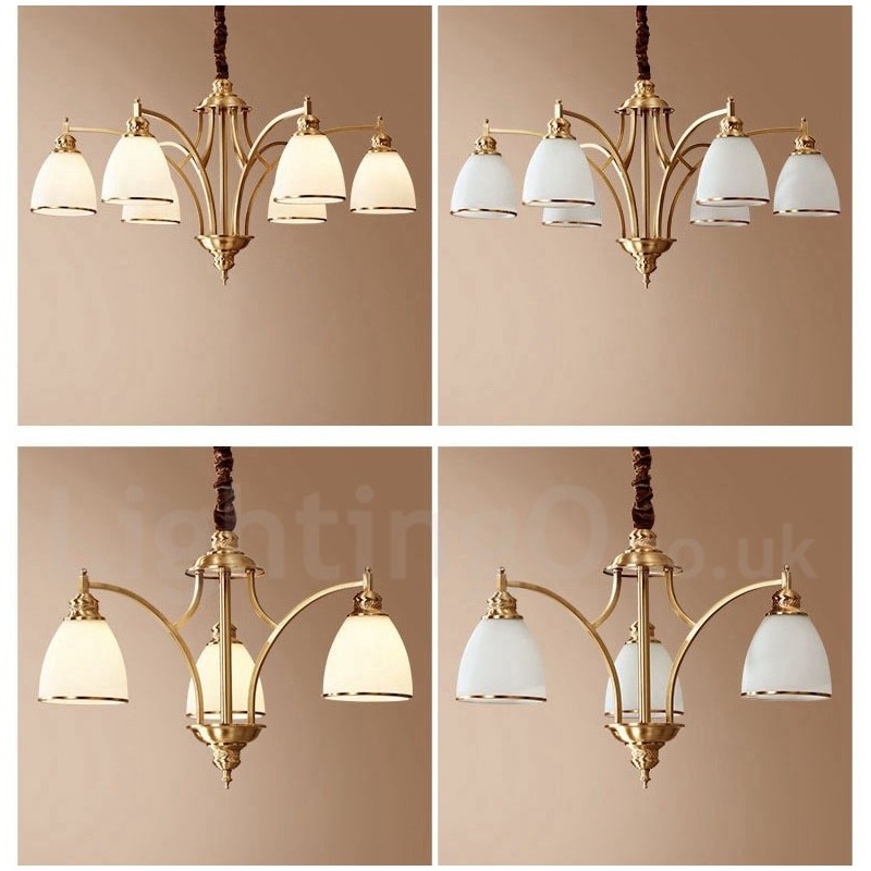 Lampadario a sospensione in ottone e vetro rustico retrò vintage