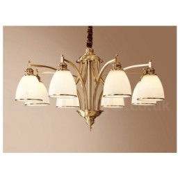 Lampadario a sospensione in ottone e vetro rustico retrò vintage