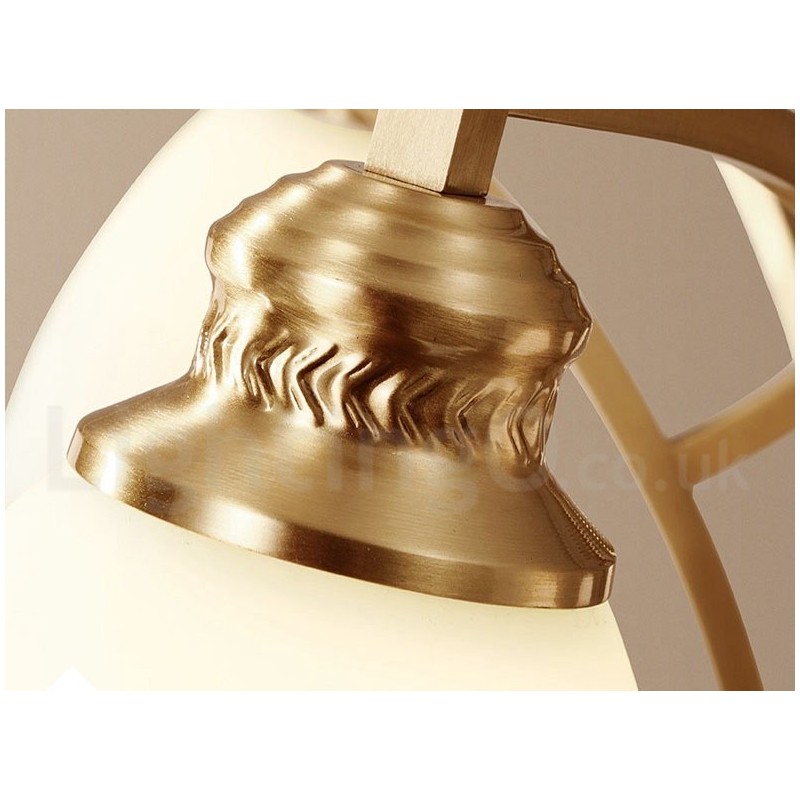 Lampadario a sospensione in ottone e vetro rustico retrò vintage