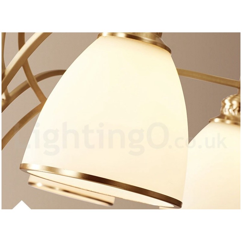 Lampadario a sospensione in ottone e vetro rustico retrò vintage