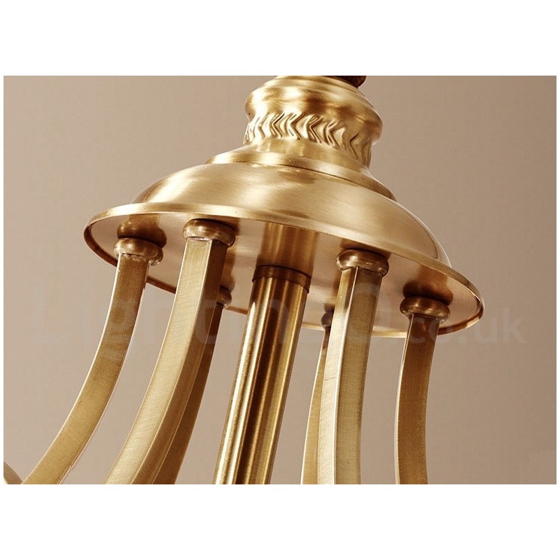Lampadario a sospensione in ottone e vetro rustico retrò vintage