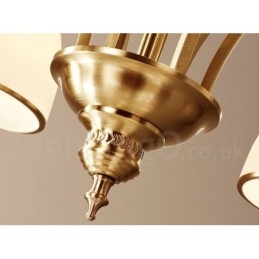 Lampadario a sospensione in ottone e vetro rustico retrò vintage
