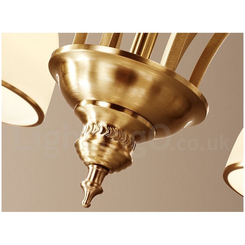 Lampadario a sospensione in ottone e vetro rustico retrò vintage