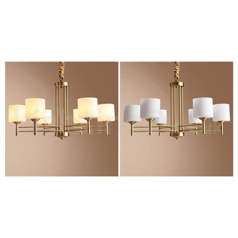 Lampadario a sospensione in ottone e vetro, rustico retrò vintage, 3/5/6/8/10 luci