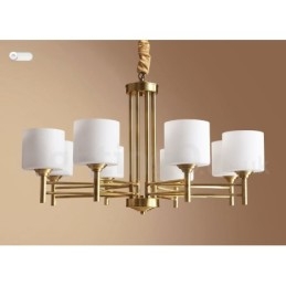 Lampadario a sospensione in ottone e vetro, rustico retrò vintage, 3/5/6/8/10 luci