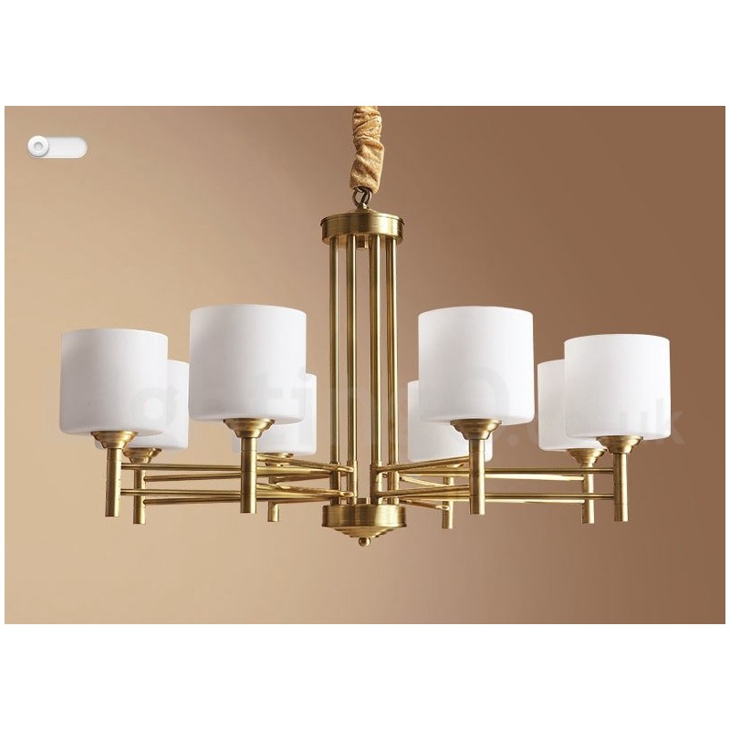 Lampadario a sospensione in ottone e vetro, rustico retrò vintage, 3/5/6/8/10 luci