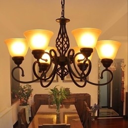 Lampadario rustico vintage in metallo e vetro per camera bambini