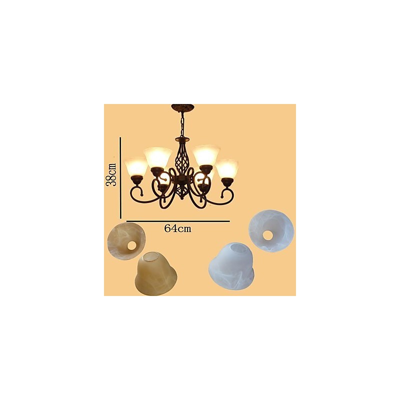 Lampadario rustico vintage in metallo e vetro per camera bambini