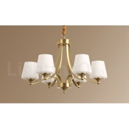 Lampadario a sospensione grande in ottone e vetro, rustico retrò vintage, 3/6/8/10 luci