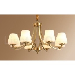 Lampadario a sospensione grande in ottone e vetro, rustico retrò vintage, 3/6/8/10 luci