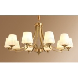 Lampadario a sospensione grande in ottone e vetro, rustico retrò vintage, 3/6/8/10 luci