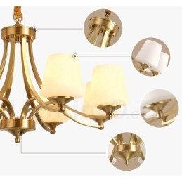 Lampadario a sospensione grande in ottone e vetro, rustico retrò vintage, 3/6/8/10 luci