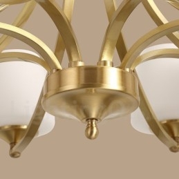 Lampadario a sospensione grande in ottone e vetro, rustico retrò vintage, 3/6/8/10 luci