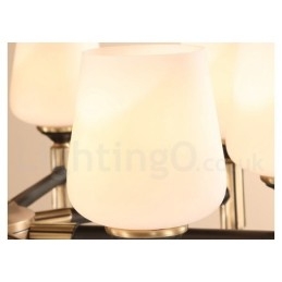 Lampadario a sospensione in ottone con paralumi in vetro, stile rustico retrò vintage
