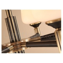 Lampadario a sospensione in ottone con paralumi in vetro, stile rustico retrò vintage