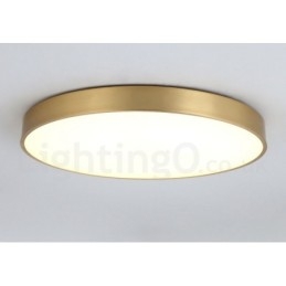 Plafoniera LED rotonda in ottone ultra sottile dimmerabile con paralume in acrilico, 4 cm