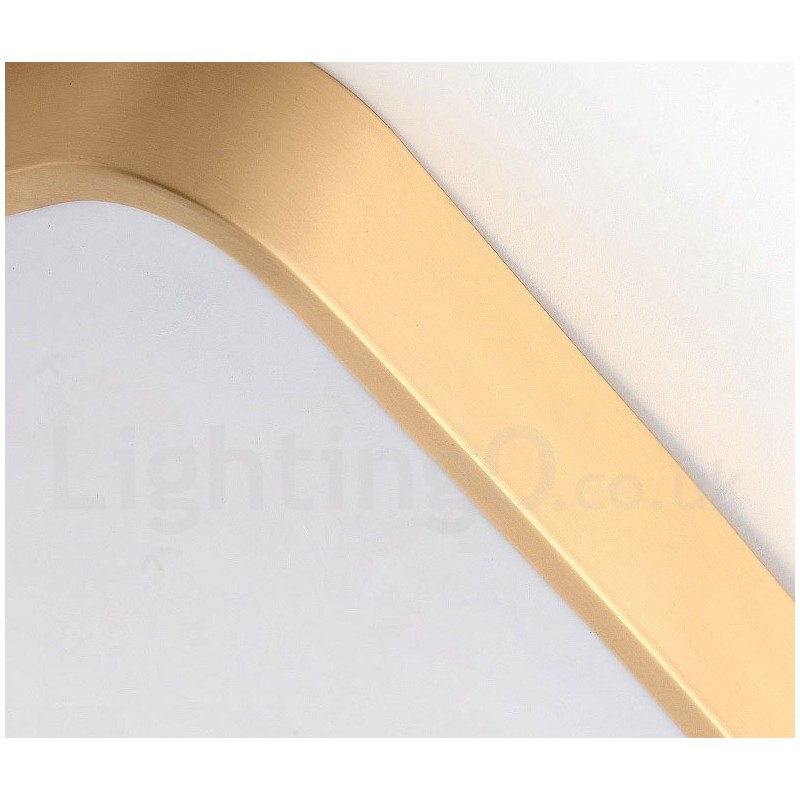 Plafoniera a filo rettangolare in ottone con paralume in acrilico, LED, dimmerabile, ultra sottile