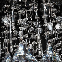 Lampadario classico in metallo cromato e cristallo trasparente 34 cm