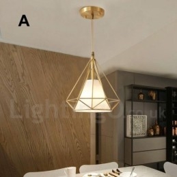 Lampada a sospensione rustica nordica in ottone con paralume in tessuto
