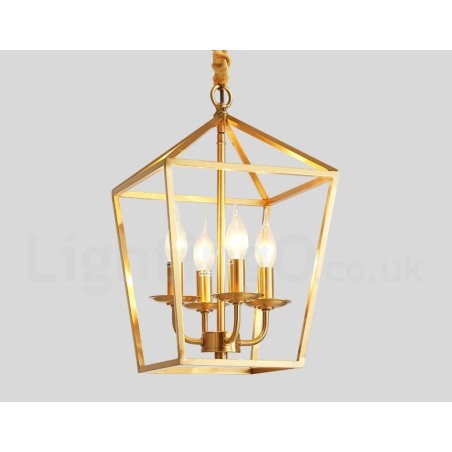Lampada a sospensione rustica vintage in ottone puro E14 28 x 40 cm