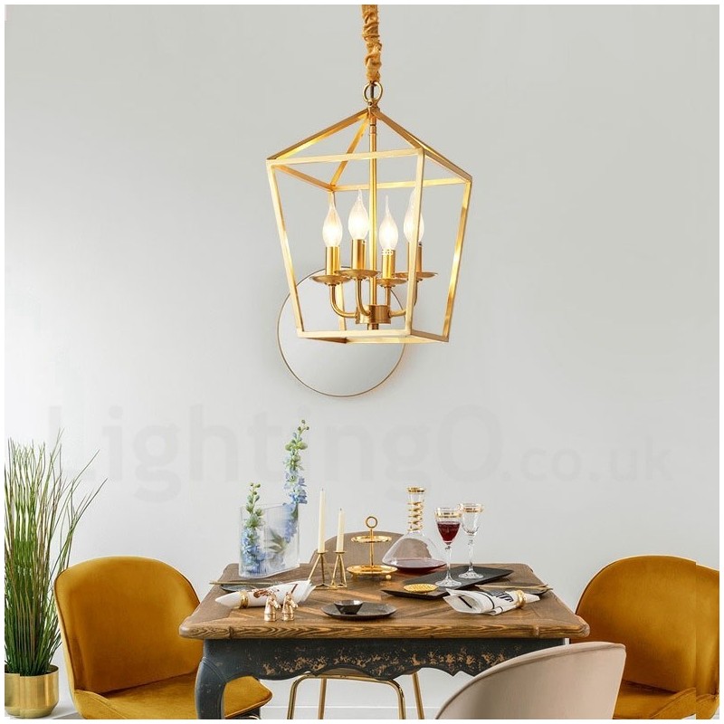 Lampada a sospensione rustica vintage in ottone puro E14 28 x 40 cm