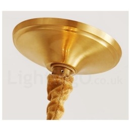 Lampada a sospensione rustica vintage in ottone puro E14 28 x 40 cm