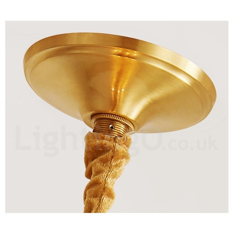 Lampada a sospensione rustica vintage in ottone puro E14 28 x 40 cm