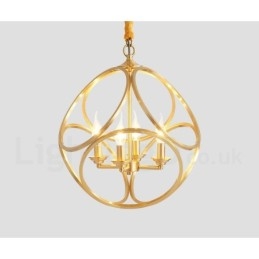 Lampada a sospensione rustica vintage in ottone, 44 x 48 cm, attacco E14, catena 50 cm