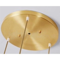 Lampada a sospensione rustica nordica in ottone con paralume in vetro