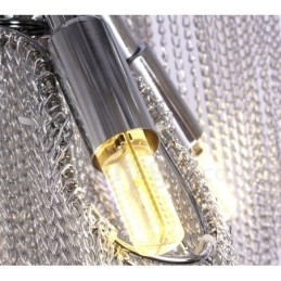 Lampadario a nappe in alluminio argentato, sospensione di design