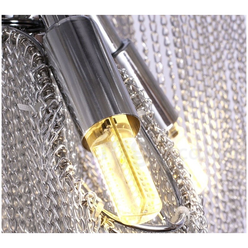 Lampadario a nappe in alluminio argentato, sospensione di design