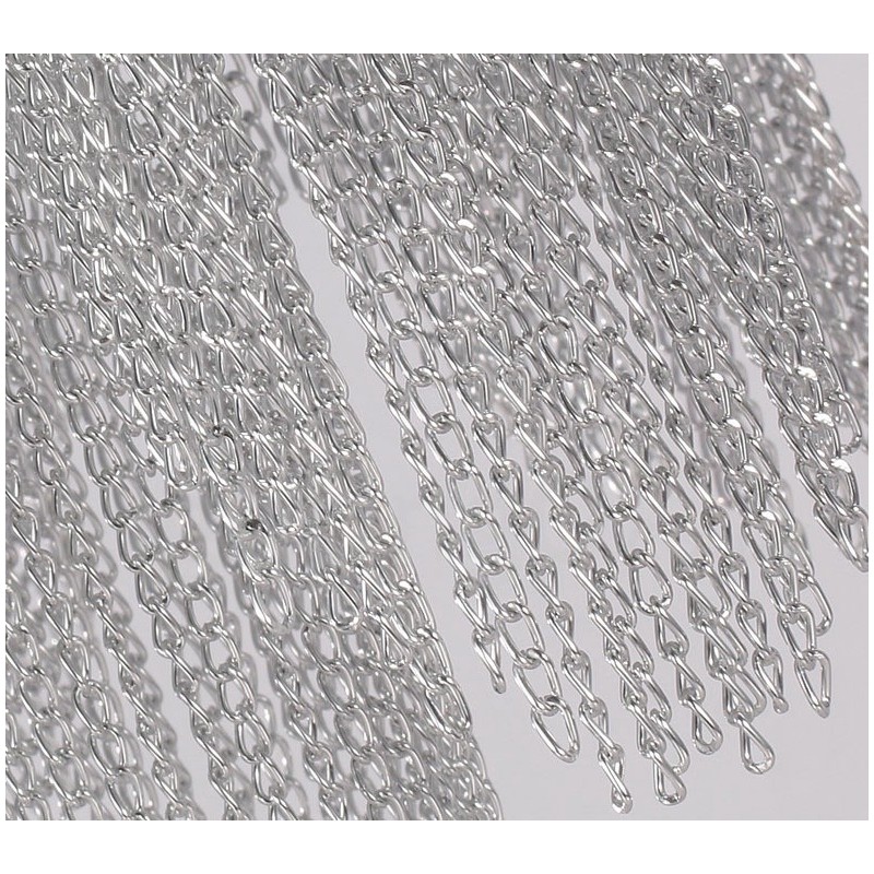 Lampadario a nappe in alluminio argentato, sospensione di design