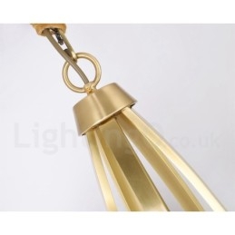 Lampadario a sospensione vintage rustico in ottone e vetro, 8 luci, 82 cm