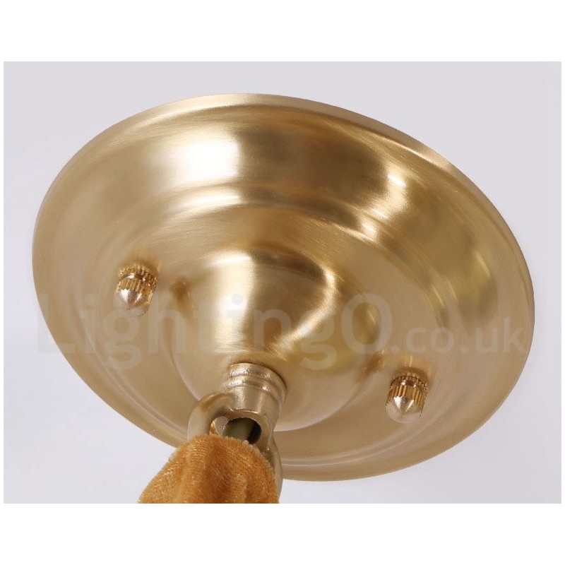 Lampada a sospensione nordica rustica in ottone e vetro