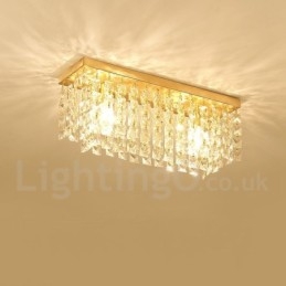 Plafoniera a filo nordica rustica in ottone e cristallo LED 12 x 42 x 18 cm