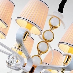 Lampadario moderno minimalista in tessuto e cristallo 3 luci cromo