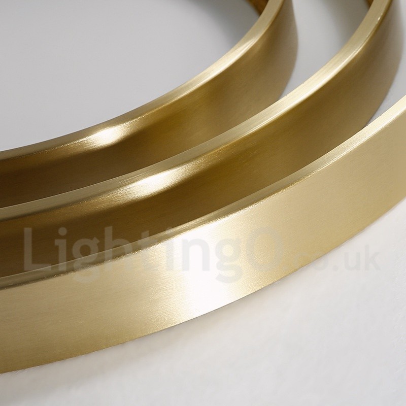 Plafoniera rotonda ultra sottile in ottone con paralume in acrilico, dimmerabile, stile nordico moderno