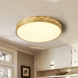 Plafoniera rotonda moderna in ottone con paralume in acrilico