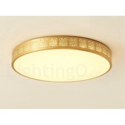 Plafoniera rotonda in ottone e acrilico, stile nordico moderno