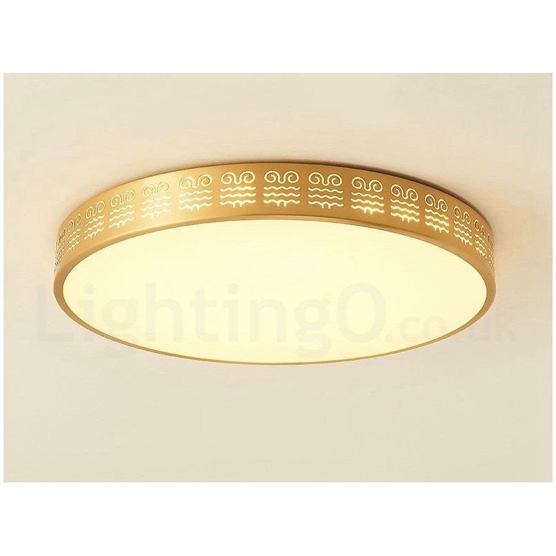 Plafoniera rotonda in ottone e acrilico, stile nordico moderno