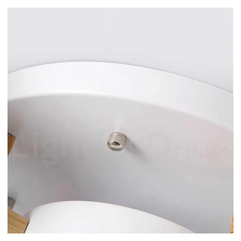Lampadario moderno nordico in legno con paralume in acrilico